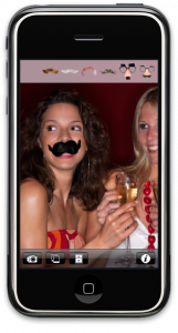 Click/Browse photos from Library and adjust the mustache