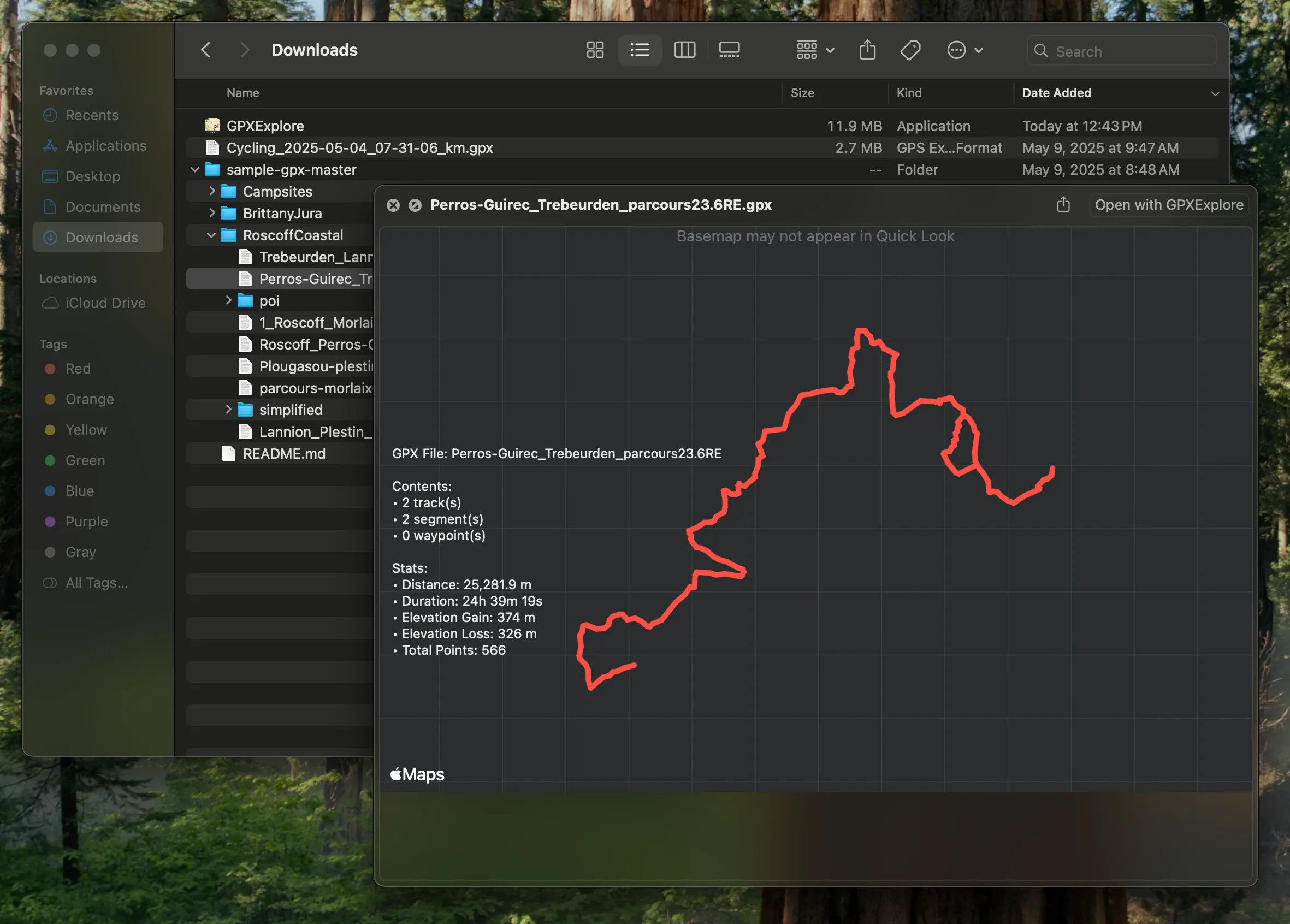 GPX Quicklook screenshot
