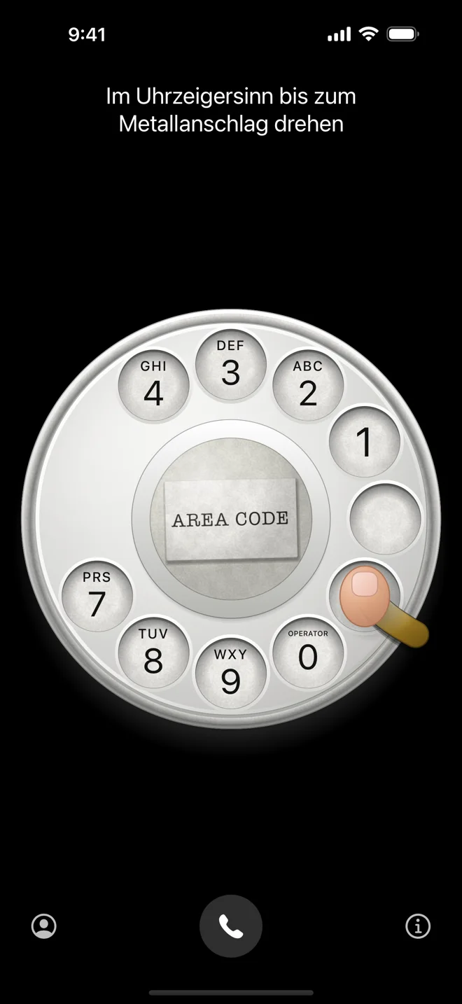 The how-to-dial lesson in German