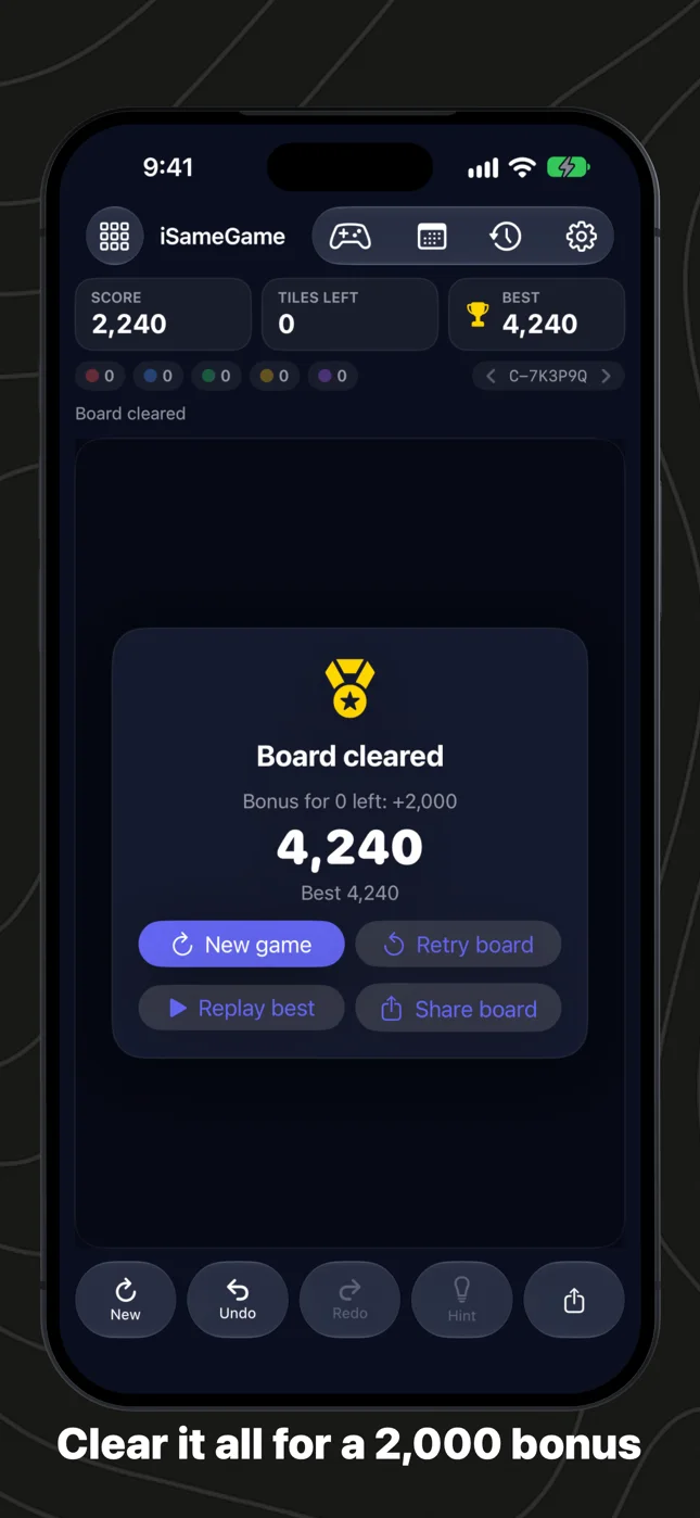 The board cleared: the 2,000 bonus and the total