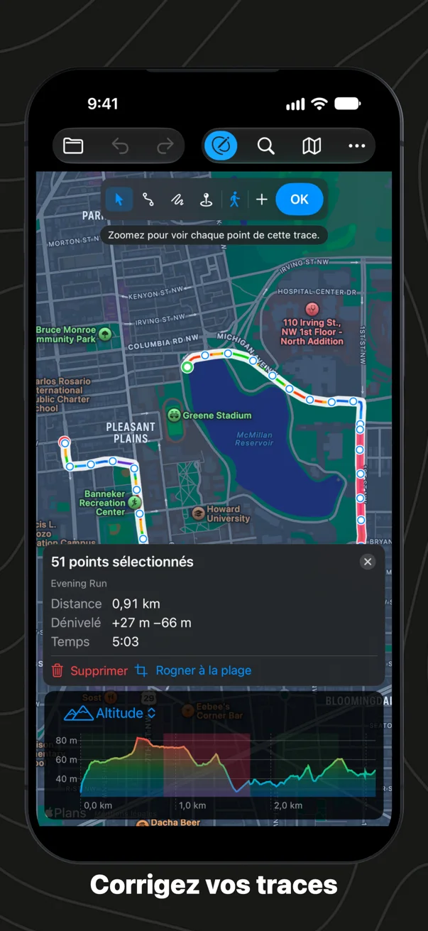 Corriger un enregistrement sur iPhone : un passage sélectionné, prêt à être supprimé ou rogné